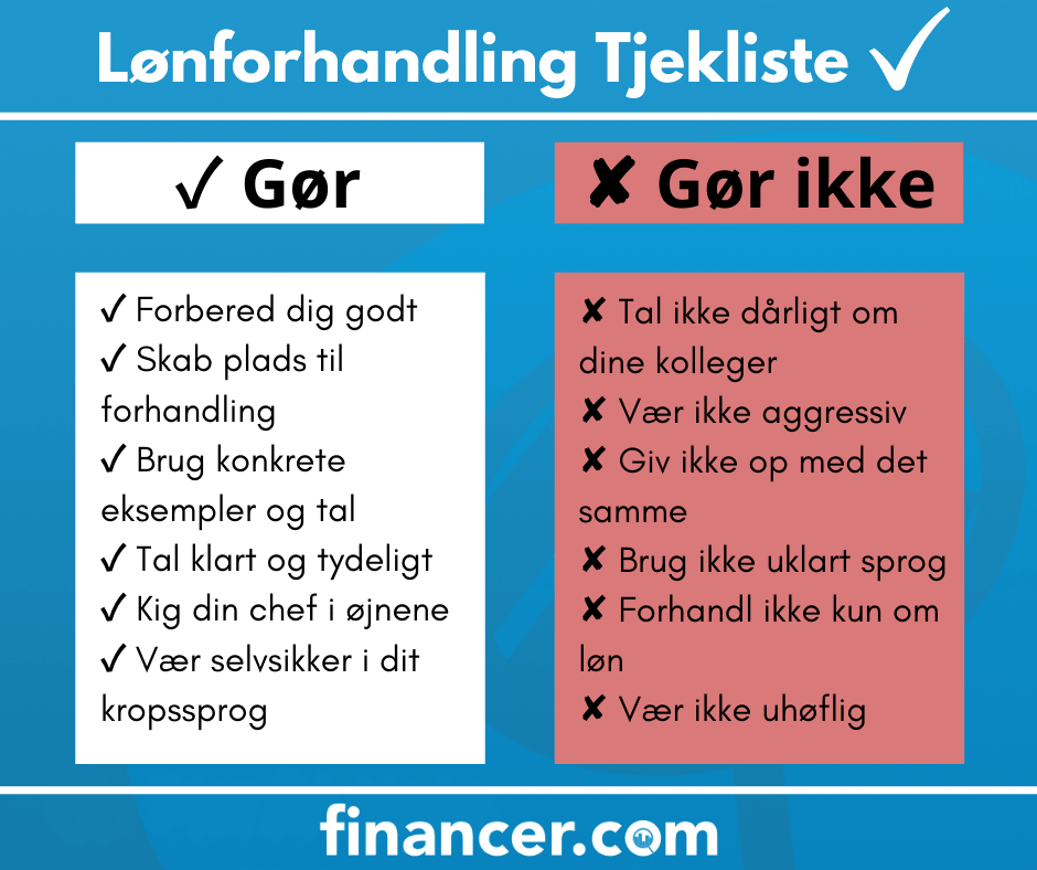 Tjekliste med gode råd til lønforhandling