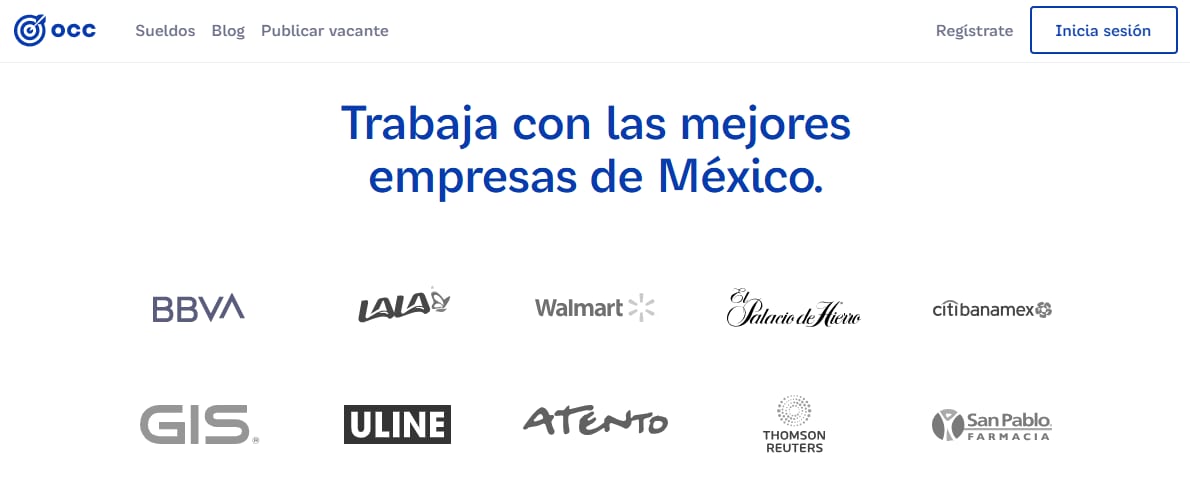 Pantallazo de la plataforma OCC Mundial