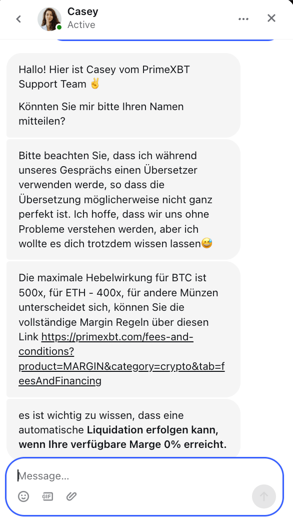 Prime xbt live chat im vergleich