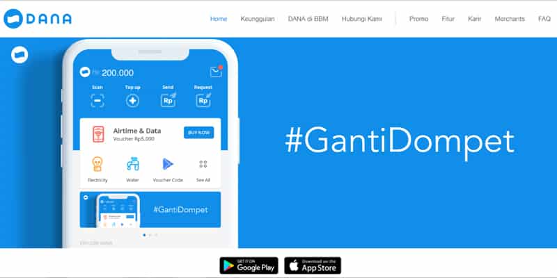DANA - aplikasi e-wallet Indonesia