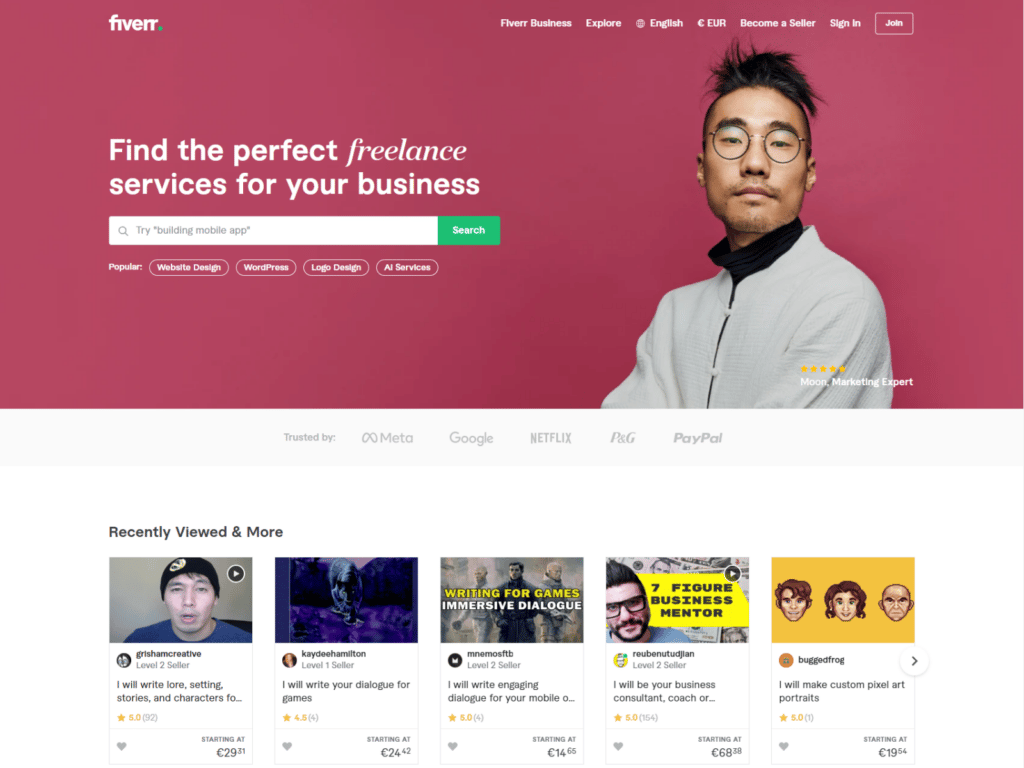 Fiverr szabadúszó platform