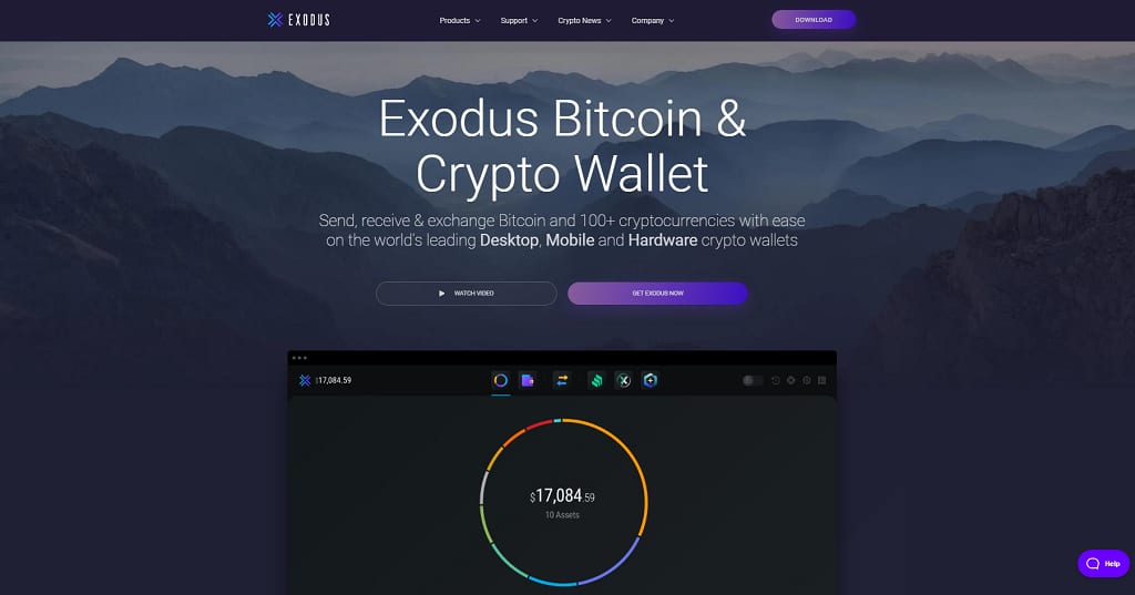 Exodus wallet desktop interface