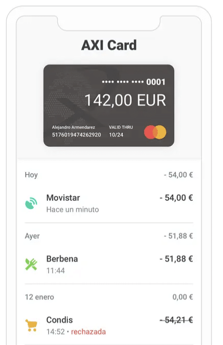 axi card movimientos tarjeta