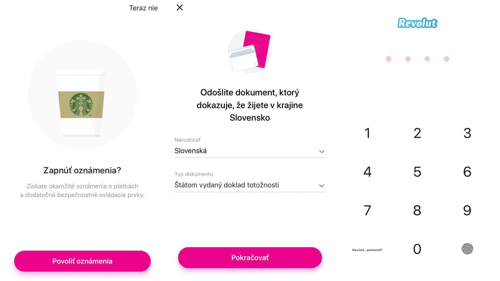 Revolut mobilná aplikácia