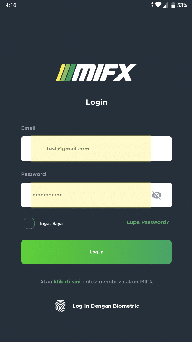 Buka aplikasi mifx