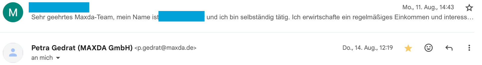Maxda e mail kundensupport im test