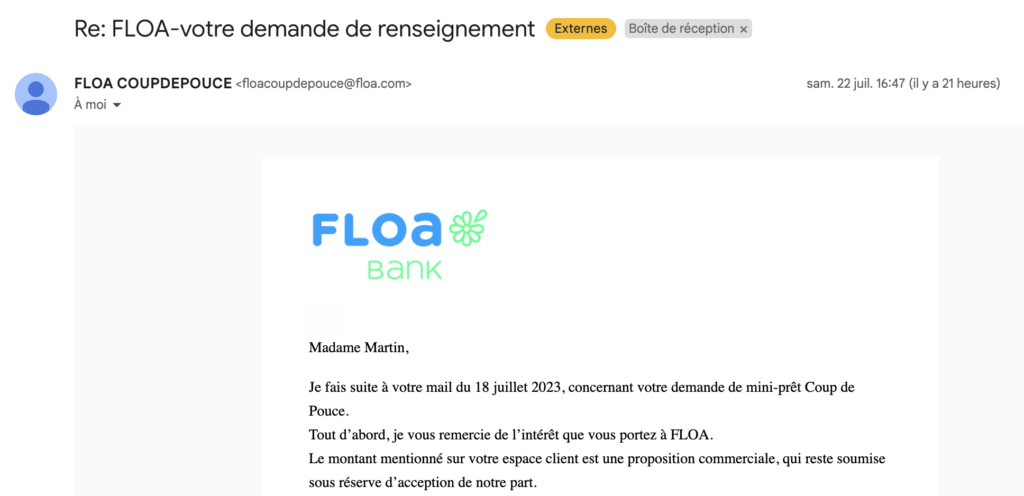 avis floa bank
