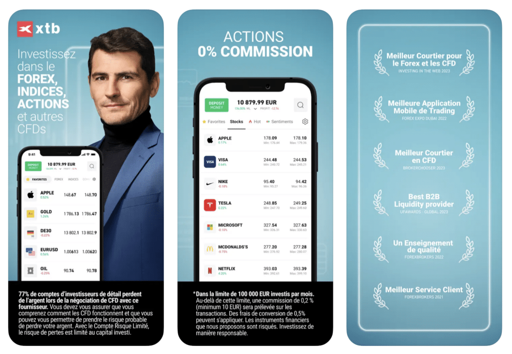 application d'investissement xtb