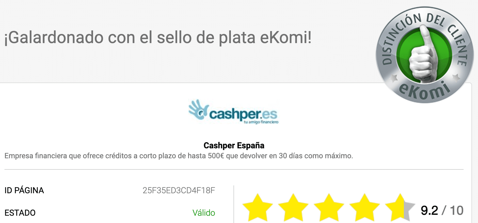 cashper opiniones ekomi