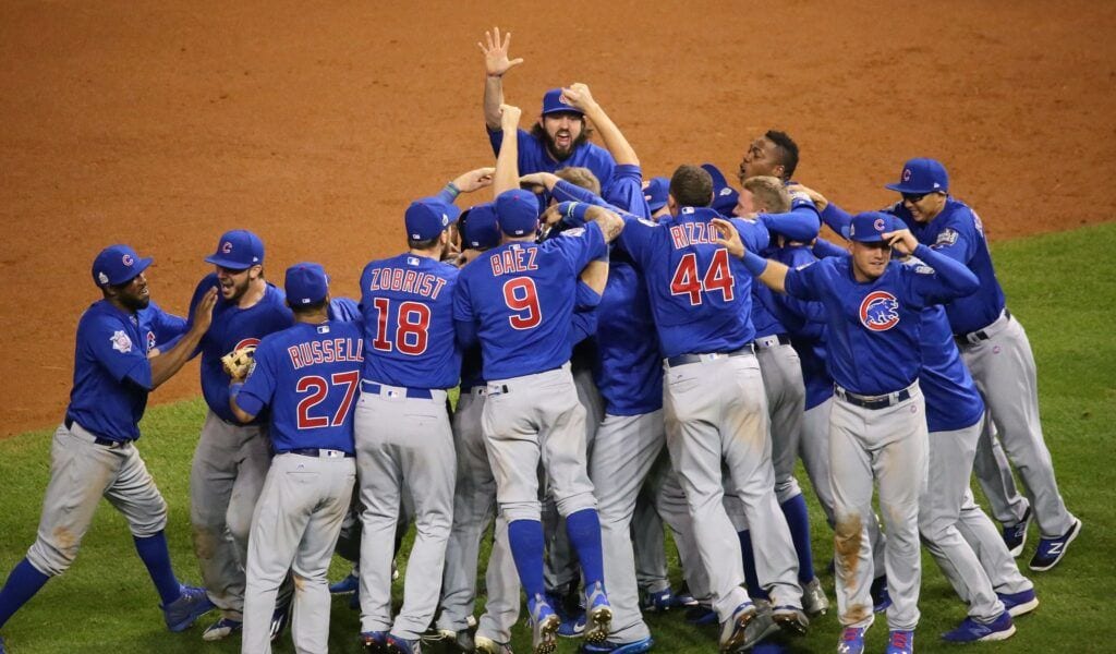 A Cubs csapata a 2016-os World Series győzelem után