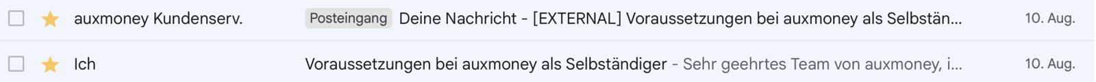 Auxmoney e mail support im test
