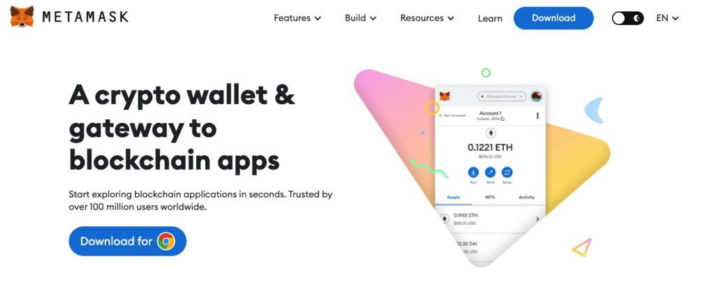 MetaMask wallet interface