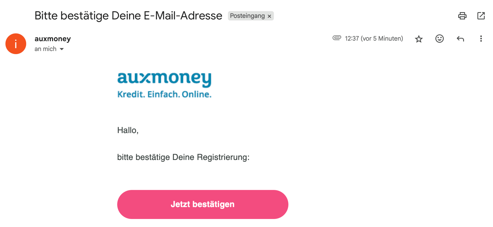 Auxmoney e mail verifizieren