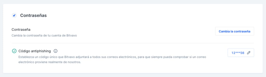 bitvavo codigo antiphishing