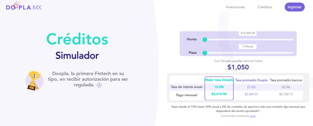 Página de inicio de Doopla