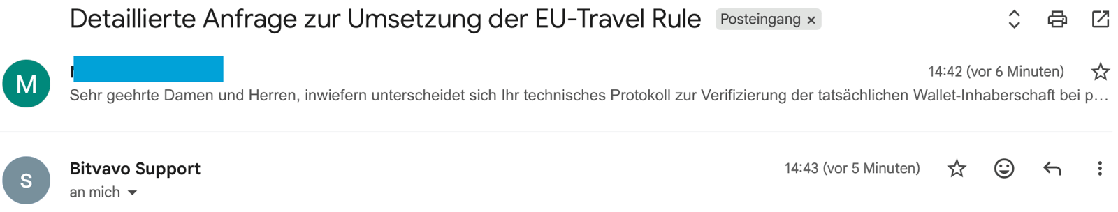 Bitvavo e mail support im test