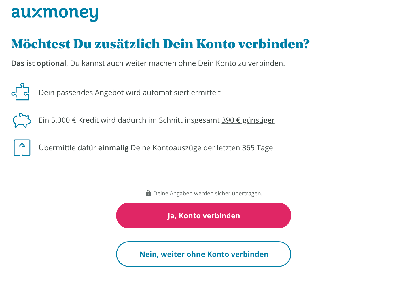 Digitaler kontoblick auxmoney