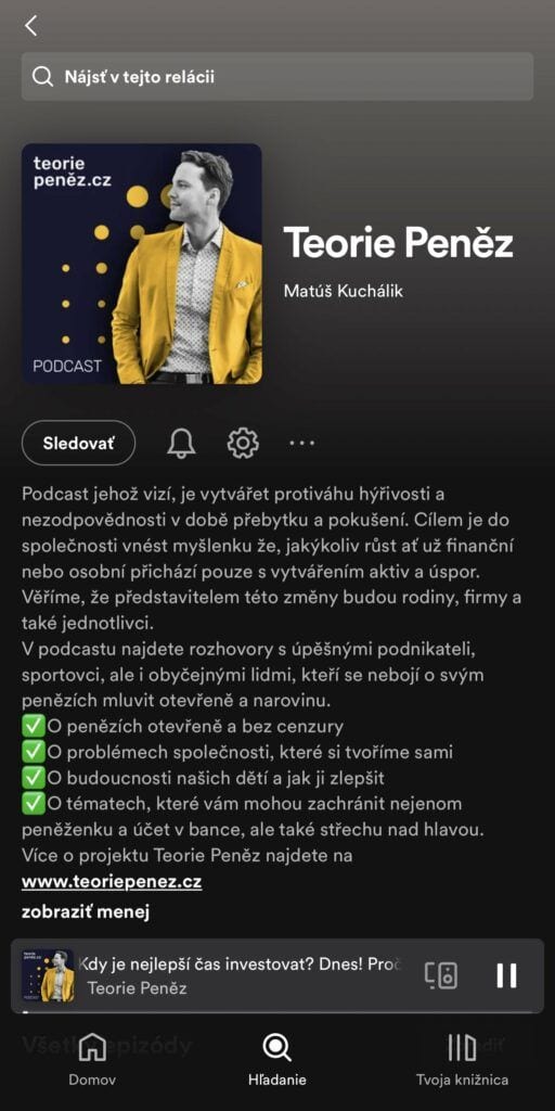 Teorie peněz podcast