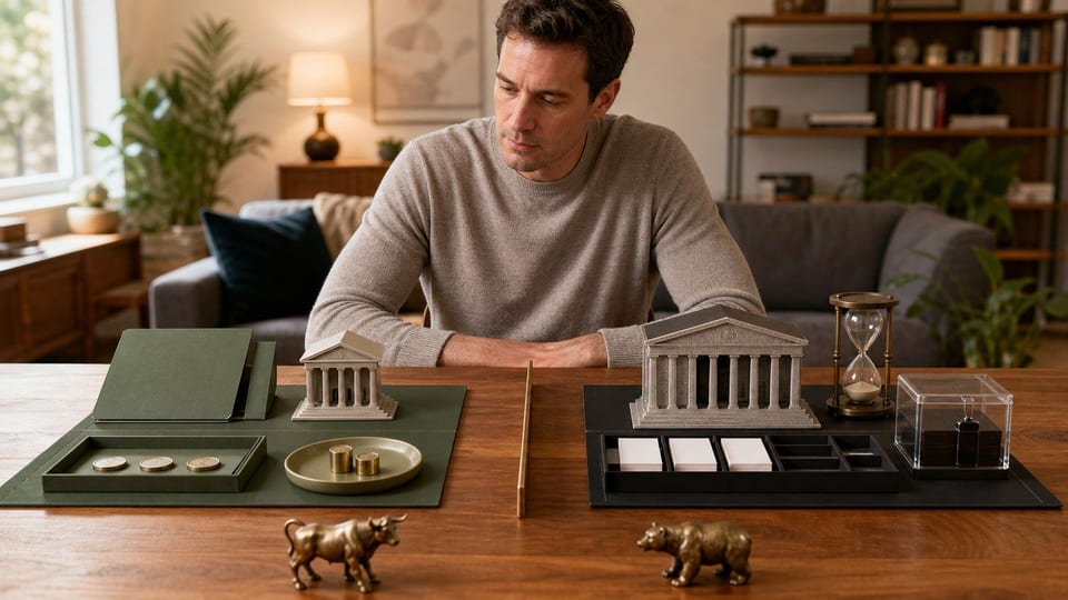 An investor compares a simple retirement brokerage kit with a more advanced trading kit.