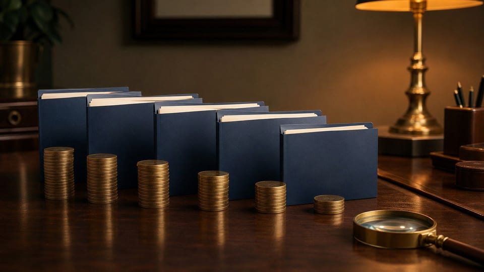 Des dossiers de prêt anonymes et des piles de pièces comparent le coût d’un crédit à la consommation.