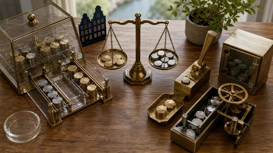 Twee verschillende crypto-handelsroutes worden vergeleken met tokens, kostenbakjes en een balans.