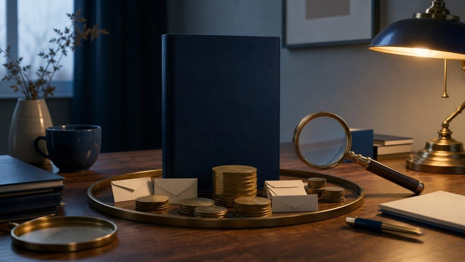Costo total anual de un crédito representado con monedas, comisiones y una lupa.