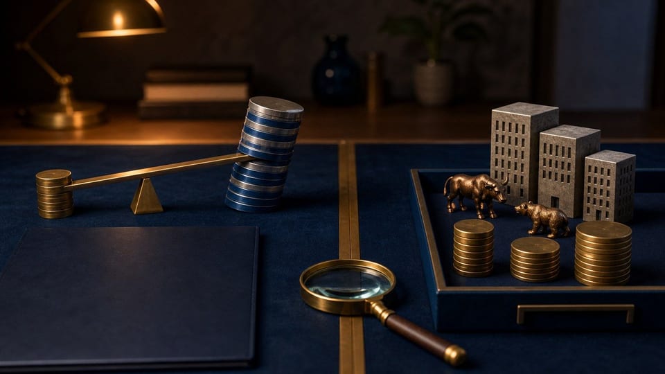 O masa de investitii compara levierul CFD cu detinerea de actiuni prin teancuri de monede si modele de companii.